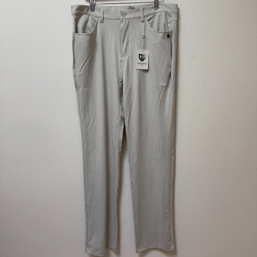 NWT Graham Luxe All Time Golf Pant, Light Grey, 36x34